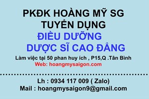 TUYỂN DỤNG ĐIỀU DƯỠNG - DƯỢC SĨ CAO ĐẲNG